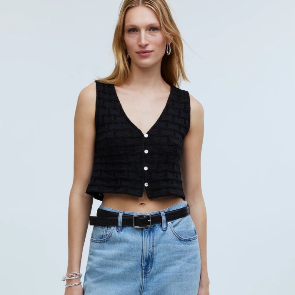 Madewell basketweave stitch vest
